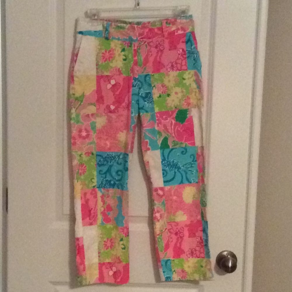 Lilly Pulitzer patchwork crop pants size 2